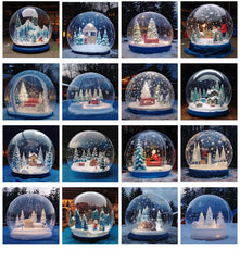 NB-TE048 Inflatable snow globe Christmas bubble house Balloon blowing bounce house for jumping