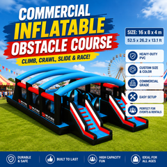 NB-OB066 Large Inflatable 5k Obstacle Course With Climbing Wall And Challenge Games For Outdoor Events