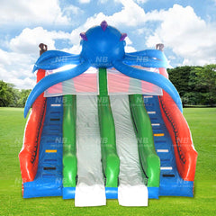 NB-SL045 New design Great White Shark them inflatable Water Slide With Pool Kids Outdoor Slide