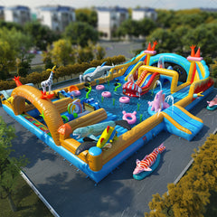 NB-OB033 Large amusement park inflable commercial playground park water bounce park sport game bounce house for adults children