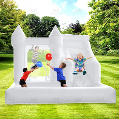 NB-WH014 Kids party mini bouncer jumper castle modern outdoor white toddler inflatable bounce house with ball pit air blower birthday