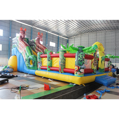 NB-BC056 Tropic Inflatable Bounce House With Slide Combo Bouncy Castle Outdoor Inflatable Games