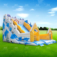 NB-SL046 Hot sale giant PVC blue crush single backyard lane water slide 22ft inflatable water slide with pool