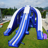 NB-SL041 Commercial 30ft Tall Dual Lane Inflatable Water Slide inflatable tropical palm tree Blue Crush water slide