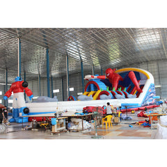 NB-BC055 Commercial Inflatable Bouncer Bounce House Orange Castle Waterslide Combo Dry Wet Water Slide