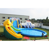 NB-SL037 Large adult size inflatable backyard slides and pool commercial inflatable water slide China with pool for sale