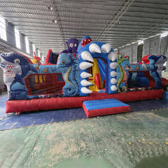 NB-SL028 Commercial grade outdoor bounce house pool juegos inflables acuaticos coconut falls inflatable water slide wholesale