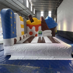 NB-BC059 Commercial PVC Bouncy Mini Toddler White Bounce House Inflatable Wedding Bouncer Castle with Ball Pool Slide Pit for Rental