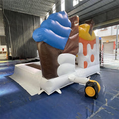 NB-BC059 Commercial PVC Bouncy Mini Toddler White Bounce House Inflatable Wedding Bouncer Castle with Ball Pool Slide Pit for Rental