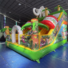 NB-SL032 Hot sale dual inflatable water slide double lane inflatable water slide with detachable pool for sale