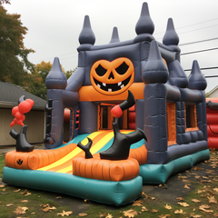 NB-BC069 Outdoor commercial bouncy house white jumping castle halloween infant air bouncer inflatable pumpkin bounce house for party kids