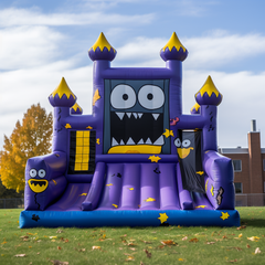 NB-BC070 Commercial halloween inflatable jumping white pumpkin haunted bouncer bouncy castle bounce house for halloween party kids fun