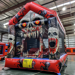 NB-BC068 Outdoor inflatables pumpkin jumping bouncing haunted bouncy castle halloween bounce house for party kids inflatable bouncer