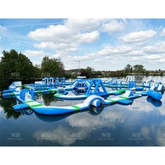 NB-WP025 Inflatable Floating Water Park with Obstacle Course for Kids and Adults, Designed for Open Water Fun in Sea or Lake