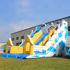 NB-SL046 Hot sale giant PVC blue crush single backyard lane water slide 22ft inflatable water slide with pool