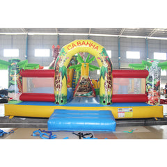 NB-BC056 Tropic Inflatable Bounce House With Slide Combo Bouncy Castle Outdoor Inflatable Games
