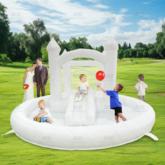 NB-WH005 Commercial Luxury All White Wedding Bouncer Jumping Bouncy Castle Inflatable White Bounce House