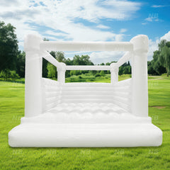 NB-WH015 Commercial white indoor outdoor kids jumper inflatable bouncer bouncy castle white bounce house with ball pit pool wedding party