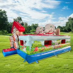 NB-BC084 Farm theme bouncy castle outdoor bounce house for party inflatable bouncer with blower commercial jumping castle