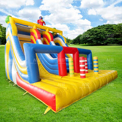 NB-SL062 Commercial Grade Multi-Lane Inflatable Dry Slide - Colorful Kids Bounce Slide for Parties & Events