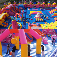 NB-OB059 Large Amusement Park Inflatable Commercial Playground Inflatable Obstacle Course Theme Park Sport Game Bounce House