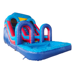 NB-SL042 Commercial Customized Inflatable Pipeline Fire And Ice Dual Lane Waterslide Dry Wet Inflatable Water Slide