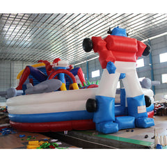 NB-BC055 Commercial Inflatable Bouncer Bounce House Orange Castle Waterslide Combo Dry Wet Water Slide