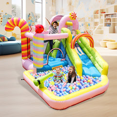 广东新福气 inflatable 儿童蹦床城堡,室内外家庭用充气弹跳乐园,适合儿童娱乐与派对使用