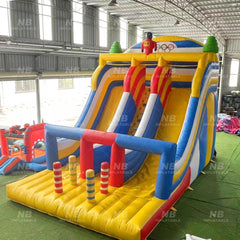 NB-SL062 Commercial Grade Multi-Lane Inflatable Dry Slide - Colorful Kids Bounce Slide for Parties & Events