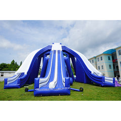NB-SL041 Commercial 30ft Tall Dual Lane Inflatable Water Slide inflatable tropical palm tree Blue Crush water slide