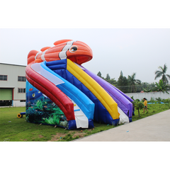 NB-SL034 Commercial Outdoor Palm Tree Kids Adults Party Waterslide Inflatable Pool Water Slide With Air Blower