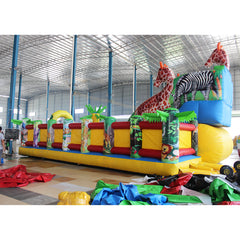 NB-BC056 Tropic Inflatable Bounce House With Slide Combo Bouncy Castle Outdoor Inflatable Games