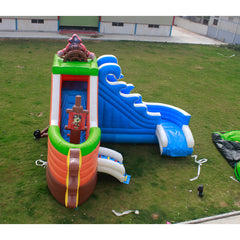 NB-SL040 Inflatable water slide adult and children inflatable water slide outdoor rock climbing wall slide and small splash pool