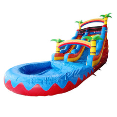 NB-SL044 Commercial PVC tropical palm tree inflatable water slide 18FT tall inflatable slides with pool or party business