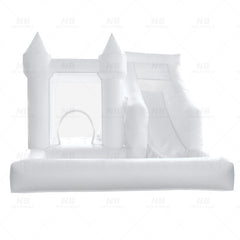 NB-WH014 Kids party mini bouncer jumper castle modern outdoor white toddler inflatable bounce house with ball pit air blower birthday