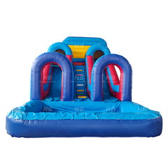 NB-SL042 Commercial Customized Inflatable Pipeline Fire And Ice Dual Lane Waterslide Dry Wet Inflatable Water Slide