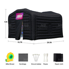 NB-TE034 Custom oxford Portable Party Tent House Black Inflatable Cube Party Nightclub Tent Inflatable Night Club Tent