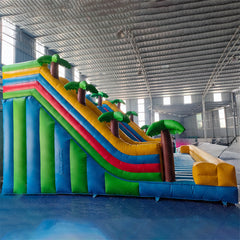 NB-SL029 New Custom Big Children Water Slide Manufacturer Playground Commercial Jungle Theme Inflatable Water Slide with Pool for Kids