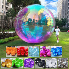 NB-MB009 Iridescent Big Shiny Ball Girls Party Events Rainbow Mirror Balloons Giant Sphere Christmas Decorations Inflatable Mirror Balls