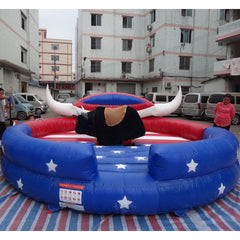 NG-SG050 Commercial adults electric sport games outdoor mechanical bull riding machine controls inflatable rodeo bull ride for sale