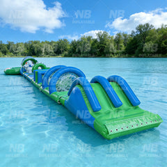 NB-WP027 Custom Inflatable Water Obstacle Course for Lakes and Water Parks | Floating Aqua Challenge Track with Free Design