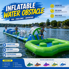 NB-WP027 Custom Inflatable Water Obstacle Course for Lakes and Water Parks | Floating Aqua Challenge Track with Free Design