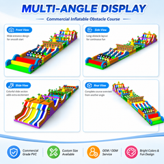 NBINFLATABLE Commercial Grade PVC Jungle Themed Inflatable Obstacle Course Outdoor Run 50-200 Capacity for Event Rental Business