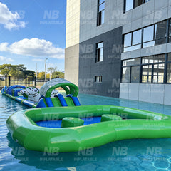 NB-WP027 Custom Inflatable Water Obstacle Course for Lakes and Water Parks | Floating Aqua Challenge Track with Free Design