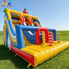NB-SL062 Commercial Grade Multi-Lane Inflatable Dry Slide - Colorful Kids Bounce Slide for Parties & Events