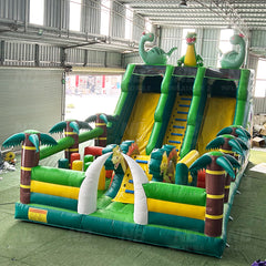NB-BC118 Dinosaur Themed Inflatable Bounce House with Slide Kids Outdoor Jumping Castle for Parties