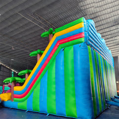 NB-SL029 New Custom Big Children Water Slide Manufacturer Playground Commercial Jungle Theme Inflatable Water Slide with Pool for Kids
