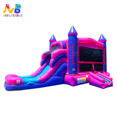 NB-BC002 Party rental inflatable white boucing castle jumping bounce with slide commercial PVC