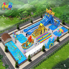 NB-LW015 Outdoor Giant Inflatable Theme Land Park with Pool Inflatable Land Water Park With Pool