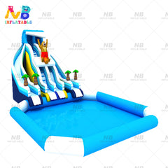 NB-LW029 Commercial Floating Inflatable Water Slide Inflatable Water Games Aqua Park With Swimming Pool